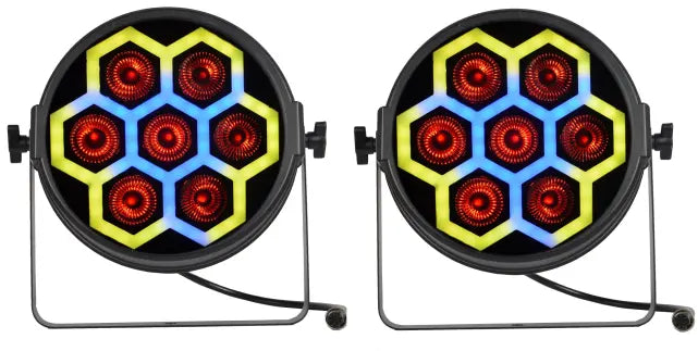 JMAZ VERSA FLEX PAR TRON7 (Pair) | 82W RGBW LED Add-On Lights | Honeycomb Tron Effect for Versa Flex Bar