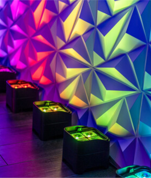 ColorKey MobilePar Mini Hex 4 MKII 4-Pack | Wireless Battery-Powered Uplights | RGBAW+UV Wash Lights with Carrying Case