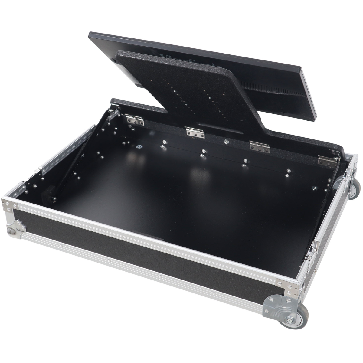 ProX XS TV32FMW | 32 Inch LED TV Flight Case | Adjustable Floor Monitor Case with Wheels