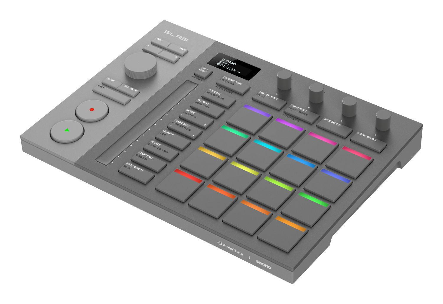AlphaTheta Slab | Serato Studio MIDI Controller | OLED, Touch Strip & RGB Pads