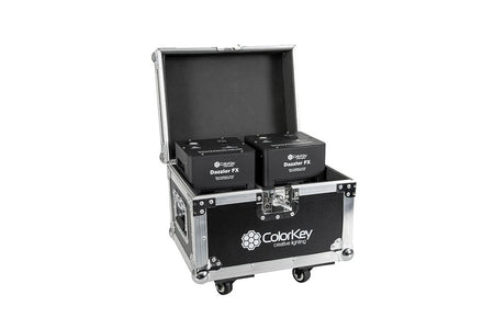 Color Key CKU-9030 | Road Case for 2 Dazzler FX Units | Caster Wheels & Padded Protection