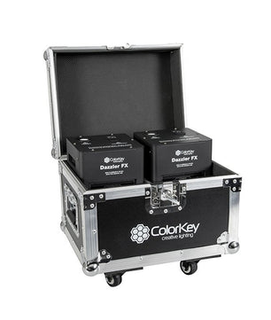 Color Key CKU-9030 | Road Case for 2 Dazzler FX Units | Caster Wheels & Padded Protection