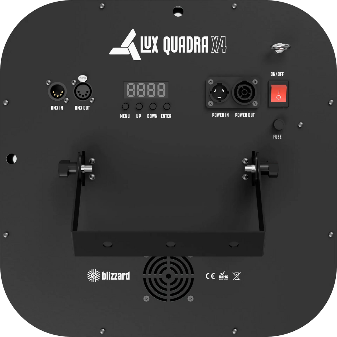 Blizzard Lighting Lux Quadra X4 | 4x50W WW Blinder with RGB Ring | Aura FX + DMX & TRUE1