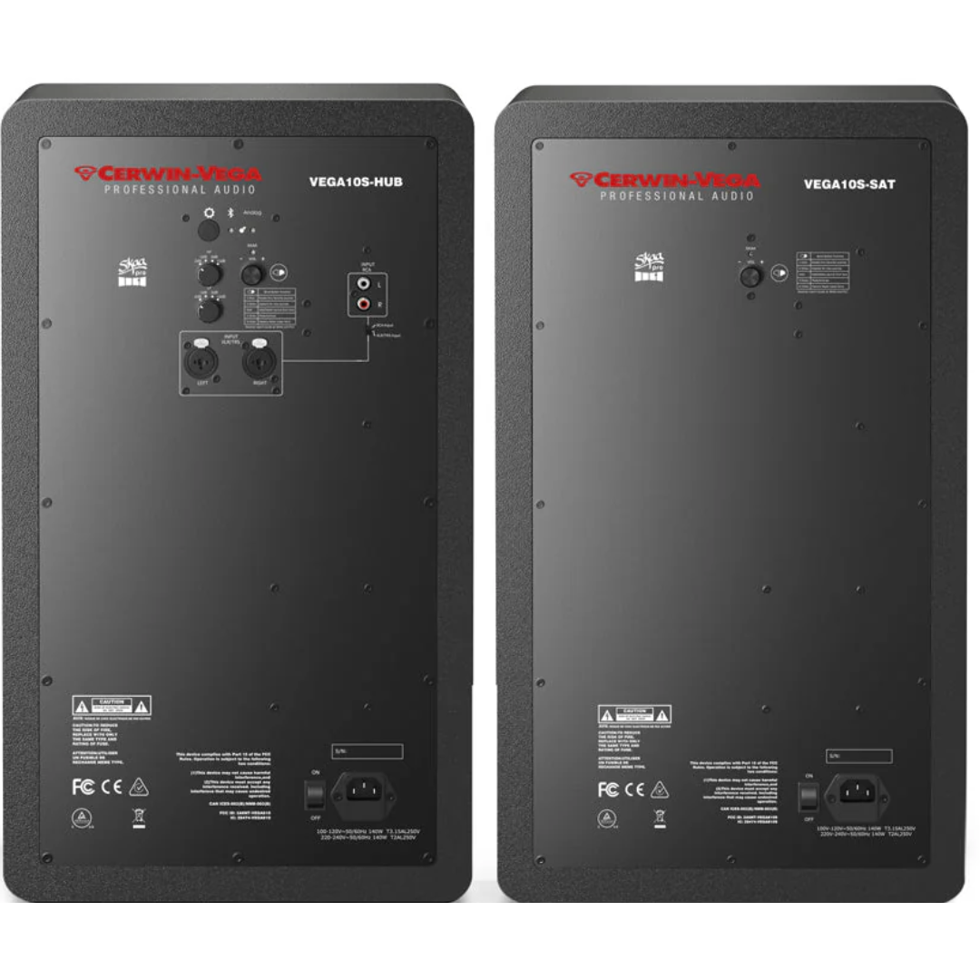 Cerwin Vega VEGA10SB-PR | 10in 3-Way Studio Monitor Pair with DSP | Bluetooth, SKAA & SKAA Pro Wireless Audio