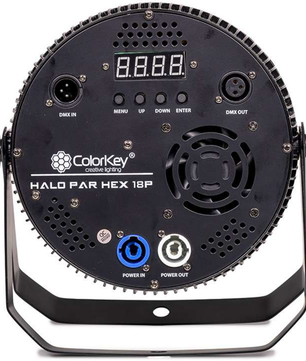 ColorKey Halo Par HEX 18P | 18x10W RGBWA+UV LEDs | 6-Zone Pixel Wash with 34-Zone Halo
