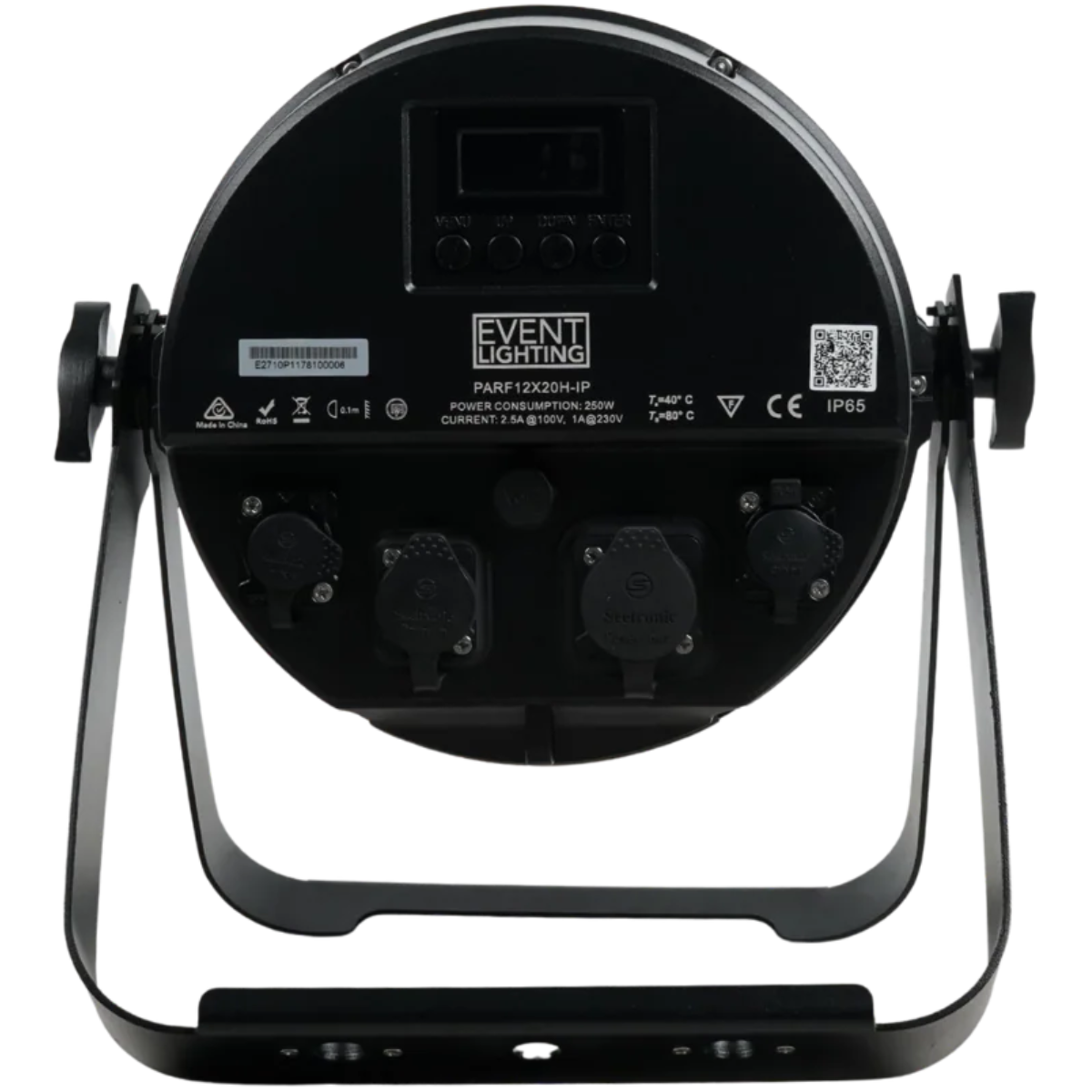 Event Lighting PARF12X20HIP | 12x20W RGBWAU LEDs | IP65 Par with Electronic Frost