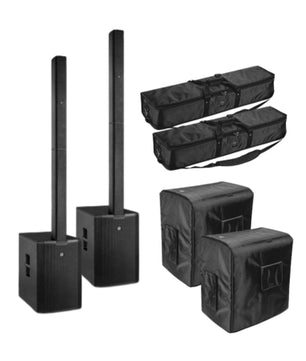 LD Systems Maui 44 Column Array System with Covers Package | 15in Subwoofer - 132dB | Dual Column PA with Covers