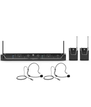 LD Systems U304.7 BPH2 | International Dual Wireless Microphone System with 2 x Bodypack and 2 x Headset - 470 - 490 MHz