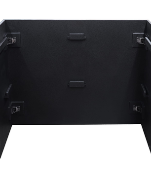 Odyssey PDJBOOTH483824BLACK | Folding DJ Booth Facade | 48in Portable Workstation with Shelves