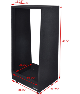 Odyssey CRS20USS162243W | 20U Carpeted Studio Rack with Casters | Angled Design with Steel Rails