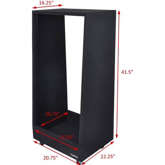 Odyssey CRS20USS162243W | 20U Carpeted Studio Rack with Casters | Angled Design with Steel Rails