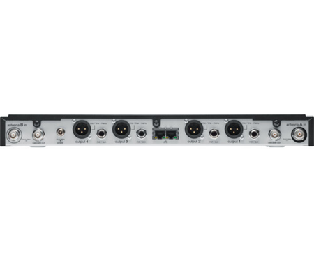 Shure SLXD4Q+ G57 | Quad Digital UHF Receiver - 138MHz Range | Rackmount 4-Channel with Audio Summing