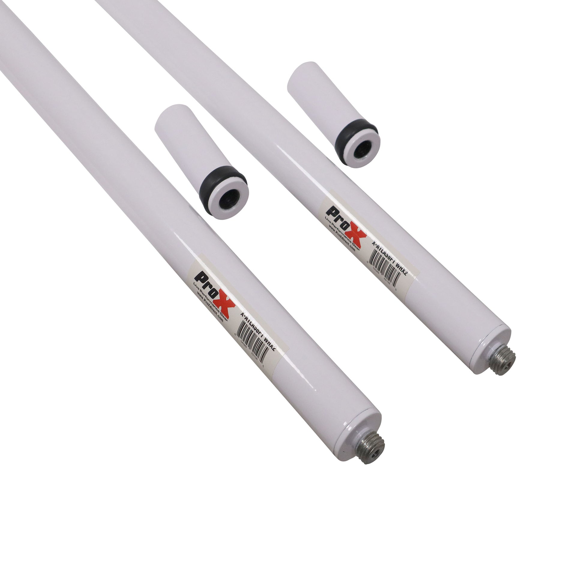 ProX X-ATLAS8FT WHX2 | 56–96in Telescoping Poles (White) | Set of 2 with M20 Threaded Base