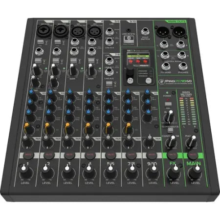 Mackie ProFX10 GO | Battery-Powered Analog Mixer | USB-C Interface with Bluetooth & FX Engine
