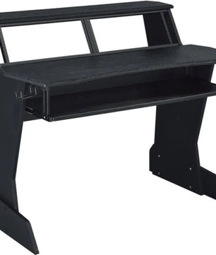 Musiea BE200 | Music Studio Desk Workstation w/ 2x4U Racks & 61-Key Tray (black)