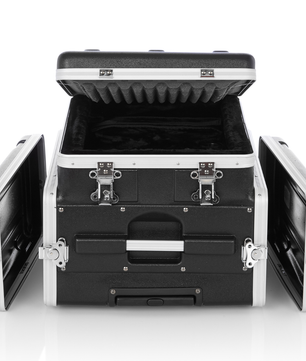 Gator GRC-STUDIO4GO-W | 4U Rack Case with Laptop Compartment | ATA Molded Case with Wheels