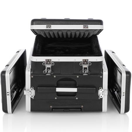 Gator GRC-STUDIO4GO-W | 4U Rack Case with Laptop Compartment | ATA Molded Case with Wheels