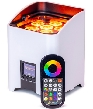 ColorKey MobilePar Pro HEX 6 8-Pack Bundle | 8 Wireless Battery Uplights with Charging Case | RGBAW UV Output with Built-In Wireless DMX