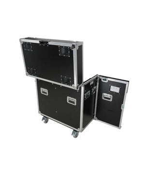 ProX XS-MH30WASHX2W | 2 Moving Head Fixture Case | 3-Door Front Access with 4in Casters