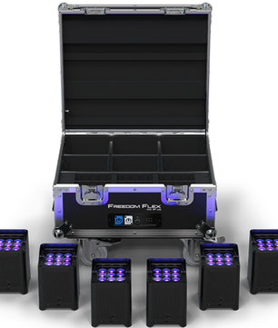 Chauvet DJ Freedom Flex H9 IP X6 | 100% Wireless Hex LED Uplight Kit | IP54 Outdoor-Ready with Charging Case
