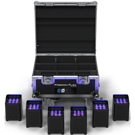 Chauvet DJ Freedom Flex H9 IP X6 | 100% Wireless Hex LED Uplight Kit | IP54 Outdoor-Ready with Charging Case