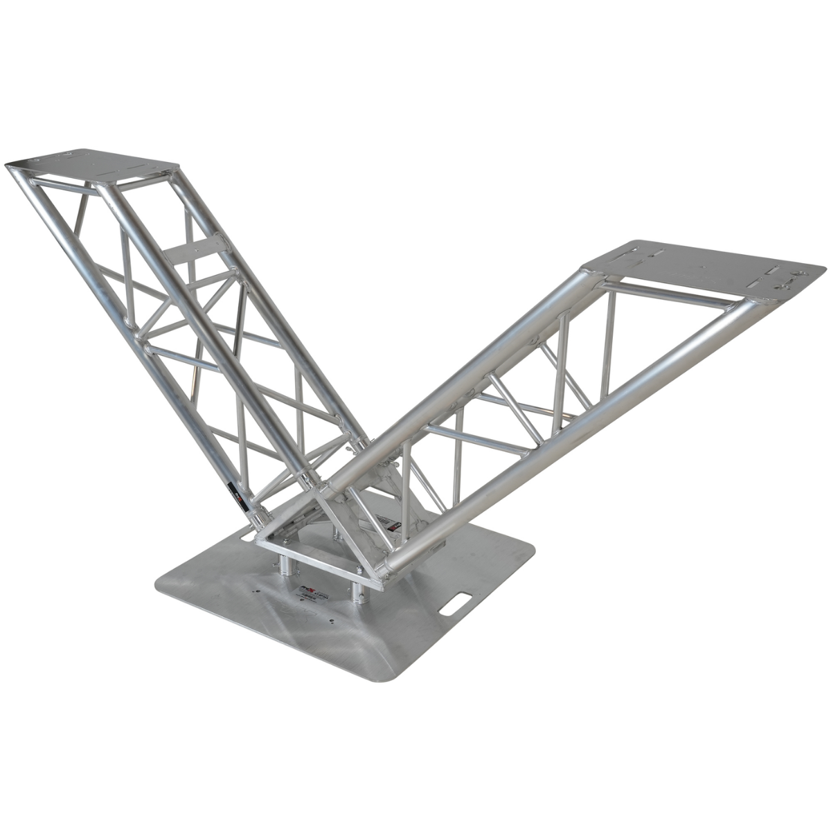 ProX XT-VERRAZANO30 | V-Shape Aluminum Truss DJ Table | Elevated Shelves with 30in Base Plate