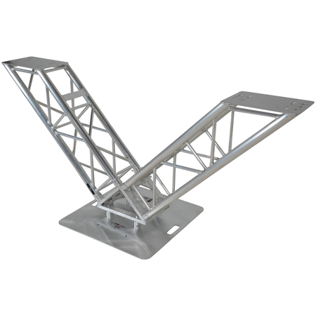 ProX XT-VERRAZANO30 | V-Shape Aluminum Truss DJ Table | Elevated Shelves with 30in Base Plate
