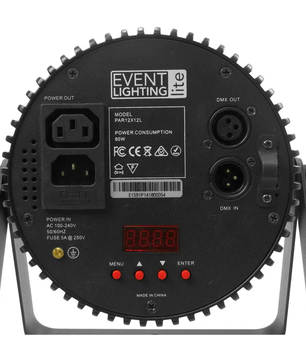 Event Lighting PAR12X12L | 12x12W RGBWAU LED Par | Compact Indoor Wash with IR Remote