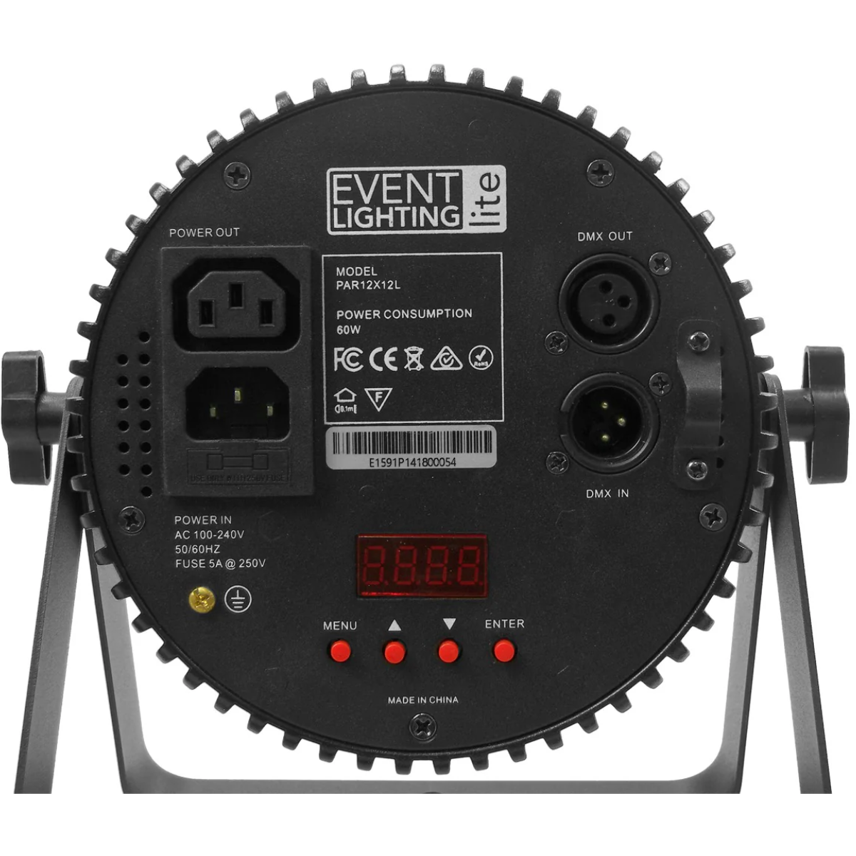 Event Lighting PAR12X12L | 12x12W RGBWAU LED Par | Compact Indoor Wash with IR Remote