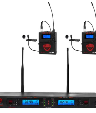Nady 2W-1KU-LT | 1,000-Channel Dual UHF Lapel Microphone Wireless System