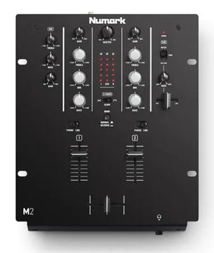 Numark M2 | 2-Channel Scratch Mixer with 3-Band EQ | Phono/Line Switchable Inputs & Crossfader Controls