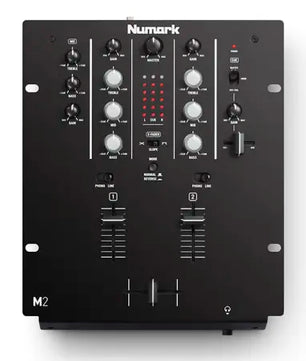 Numark M2 | 2-Channel Scratch Mixer with 3-Band EQ | Phono/Line Switchable Inputs & Crossfader Controls
