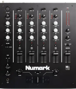 Numark M6 USB | 4-Channel DJ Mixer with USB Interface | Balanced Outputs & Mic Inputs