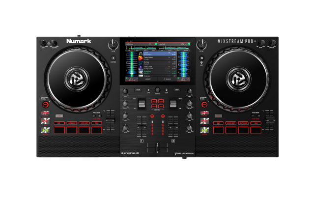 Numark Mixstream Pro+ | Streaming DJ Controller with Wi-Fi | Built-In Speakers & Smart Lighting Control