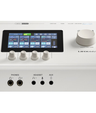 Yamaha URX44V W | 32-Bit USB-C Interface with HDMI I/O | 4 Mic Inputs + microSD Multitrack Recording