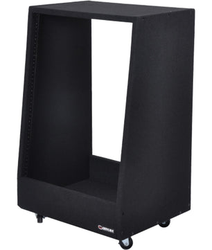 Odyssey CRS14USS162232W | 14U Carpeted Studio Rack with Casters | Angled Design with Steel Rails