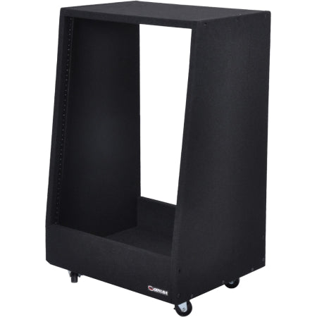 Odyssey CRS14USS162232W | 14U Carpeted Studio Rack with Casters | Angled Design with Steel Rails