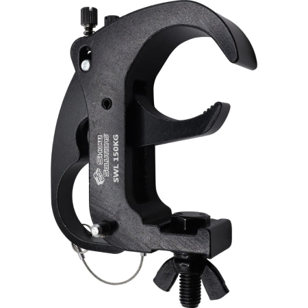 Odyssey LAC28QLB | 2" Aluminum Clamp with M10 Bolt, 330lb Load Capacity (Black)