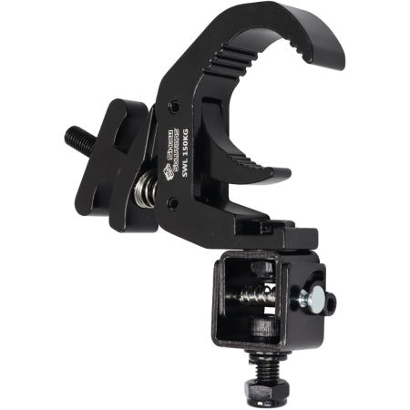 Odyssey LACQL30F360B | 2" Black Aluminum Clamp with M10 HEX Bolt, 330lb Load Capacity