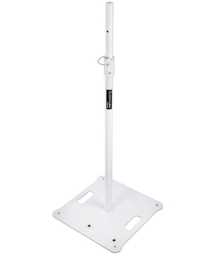 Odyssey LSBP96WHT | Pair of White Speaker Stands | 95in Adjustable Height with Base Plates