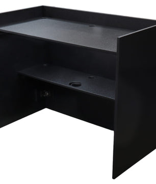 Odyssey PDJBOOTH483824BLACK | Folding DJ Booth Facade | 48in Portable Workstation with Shelves