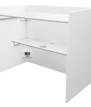 Odyssey PDJBOOTH483824WHITE | Folding DJ Booth Facade | 48in Portable Workstation with Shelves