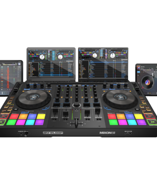 Reloop Mixon 8 Pro | 4-Deck Hybrid DJ Controller | Dual USB, Jog Displays & Standalone Mixer