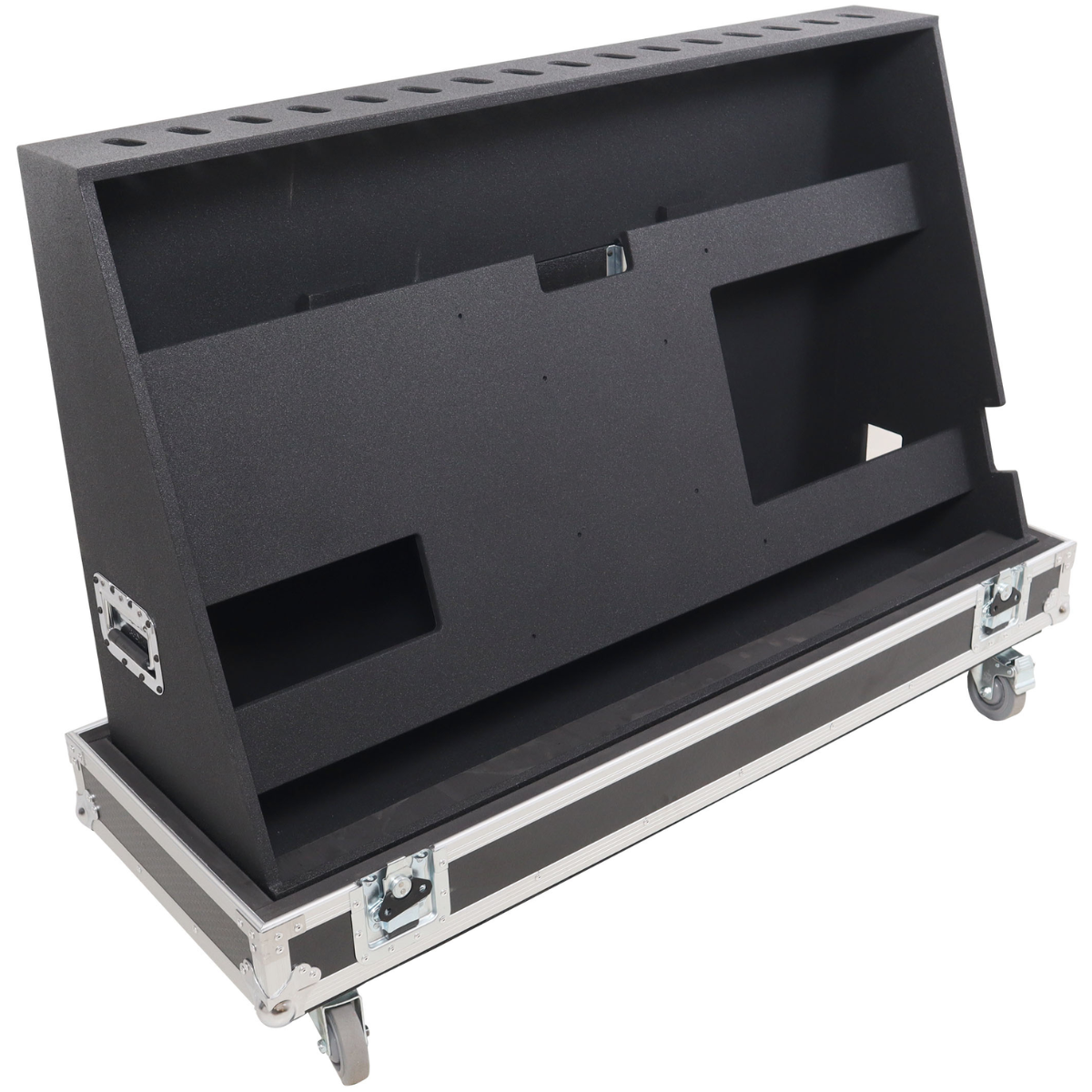 ProX XS-TV55FMW | 55 Inch LED TV Flight Case | Floor Monitor Road Case with 4 Inch Wheels