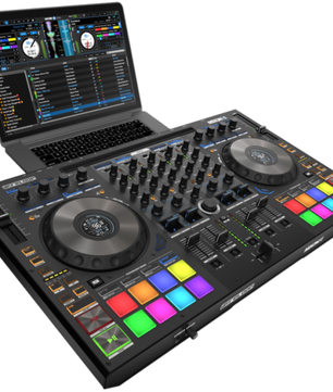 Reloop Mixon 8 Pro | 4-Deck Hybrid DJ Controller | Dual USB, Jog Displays & Standalone Mixer