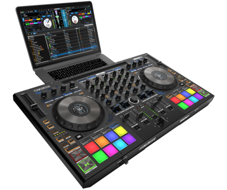 Reloop Mixon 8 Pro | 4-Deck Hybrid DJ Controller | Dual USB, Jog Displays & Standalone Mixer