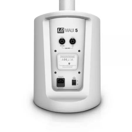 LD Systems MAUI 5 W | 800W Ultra-Portable Column PA | 4-Channel Mixer & Bluetooth - White