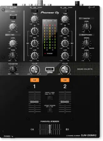 Pioneer DJ DJM-250MK2 | 2-Channel Mixer - Dual Filters | rekordbox & DVS Ready with Magvel Fader