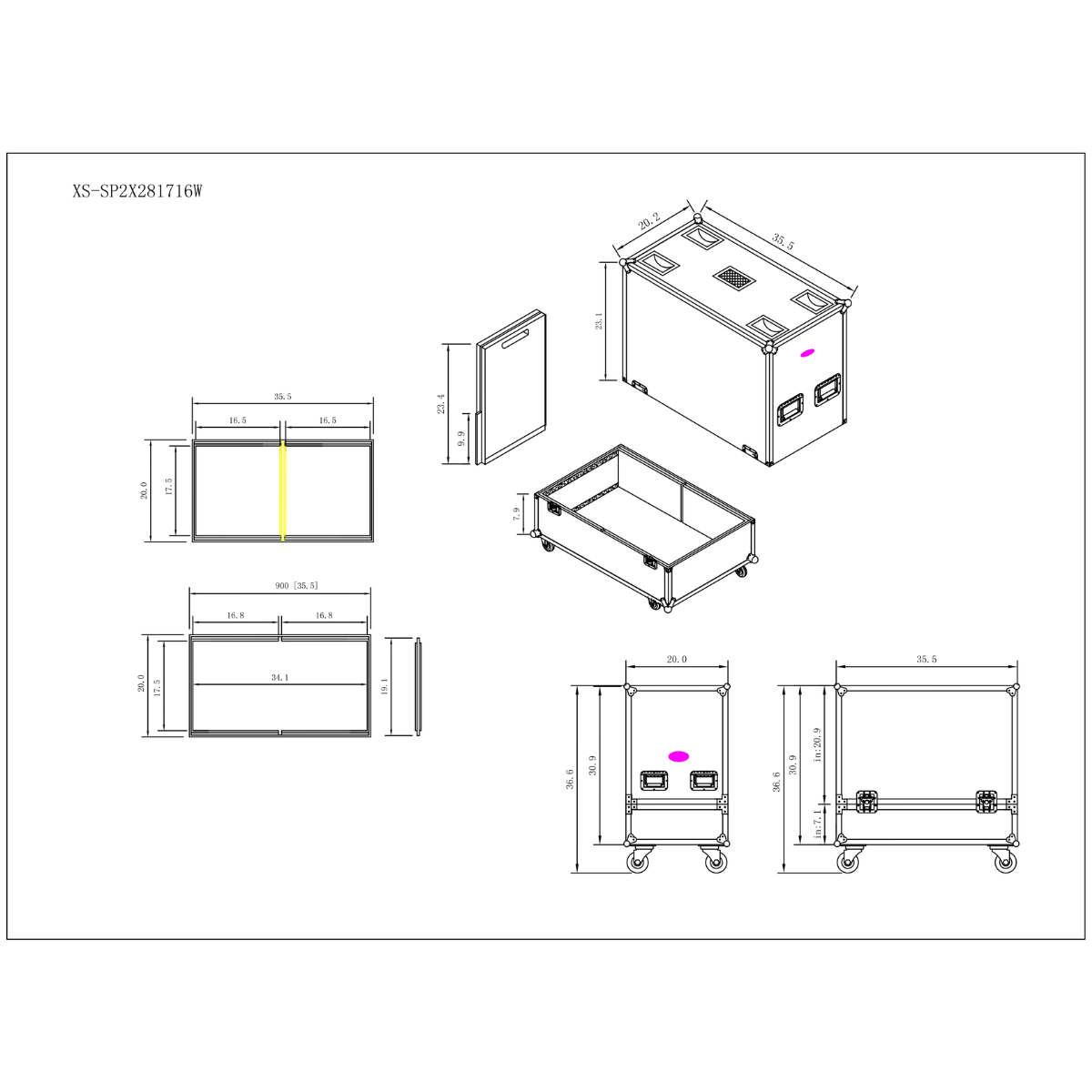 ProX XS-SP2X281716MK2 | Dual 15in Speaker Flight Case | ATA Protection with Removable Divider