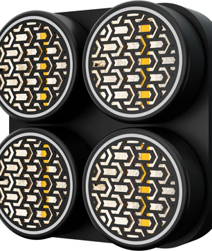 Blizzard Lighting Lux Quadra X4 | 4x50W WW Blinder with RGB Ring | Aura FX + DMX & TRUE1